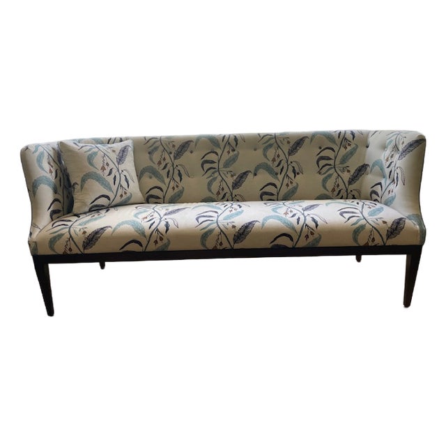 Highland House Attributed 2016-72 Loren Tight Seat Bench in Maison Venu Fabric (Tuileries) For Sale