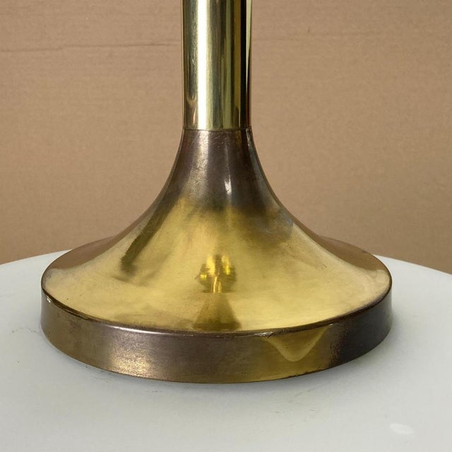 Mid-Century Modern Art Deco Low Brass Floor Lamp, 1920s For Sale - Image 3 of 13