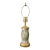 Vintage Botanical Reverse-Decoupage Glass Table Lamp With Pierced Brass Base For Sale