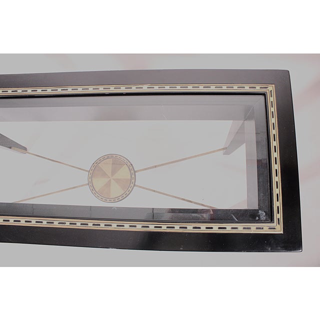 Wood Contemporary Style Black Lacquer Console Table For Sale - Image 7 of 11