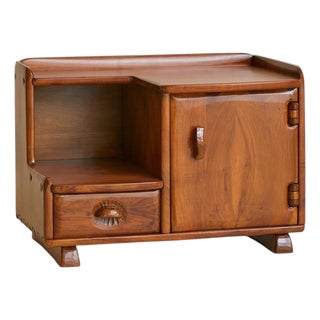 Swiss Carved Elm Nightstand Attributed to Franz Xaver Sproll, 1950s For Sale