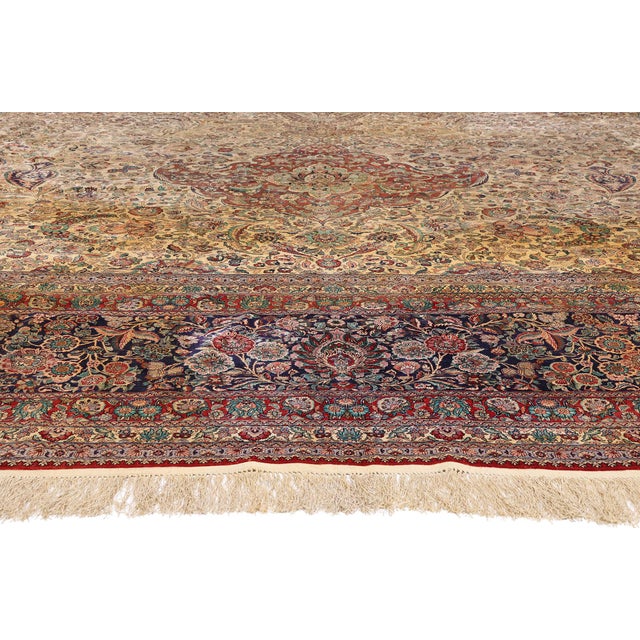 Vintage Chinese Silk Qum Rug, 14'03 X 20'01 For Sale - Image 4 of 10