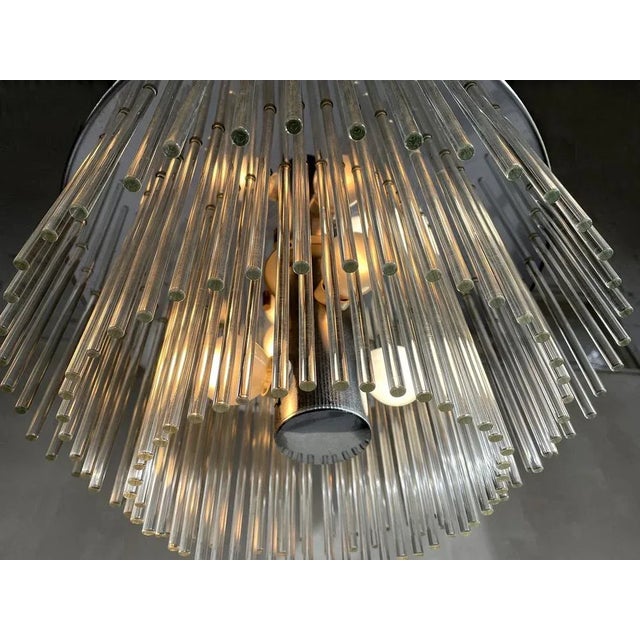 Gaetano Sciolari Glass Tube Ceiling Lamp by Gaetano Sciolari for Sciolari, Italy, 1970s For Sale - Image 4 of 9