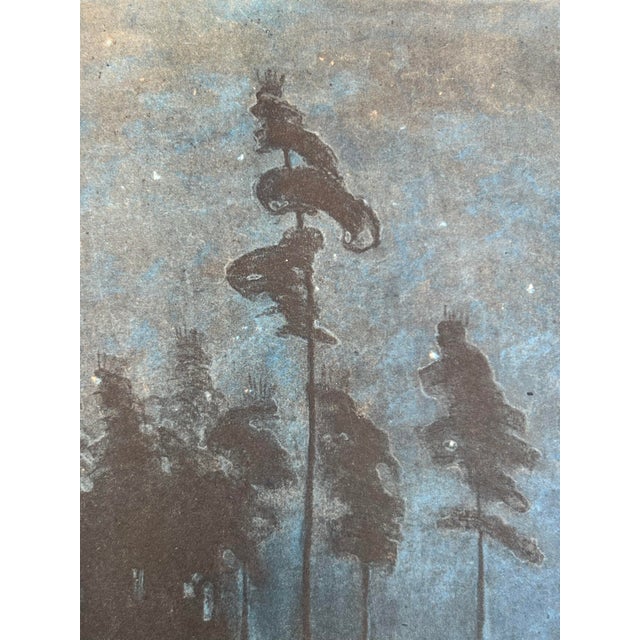 Surrealism "Forest", 1975 Vintage Print After Mikalojus Ciulionis For Sale - Image 3 of 6
