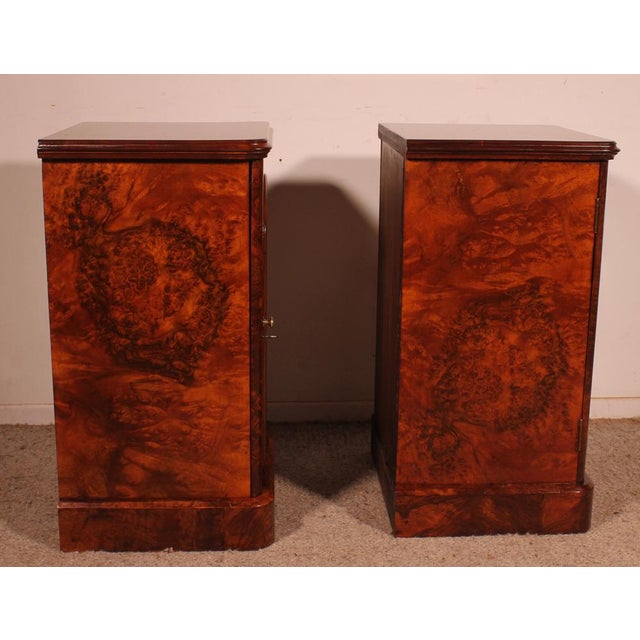 Bedside Tables in Burr Walnut, Set of 2 For Sale - Image 4 of 16