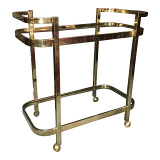 Vintage 2 Tier Brass Bar Cart For Sale