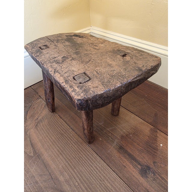 Primitive Hand Made Stool For Sale - Image 10 of 13