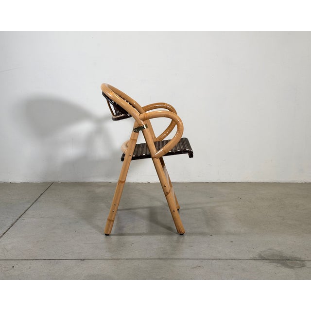 Bamboo Folding Chairs, 1990s, Set of 8 For Sale - Image 11 of 18