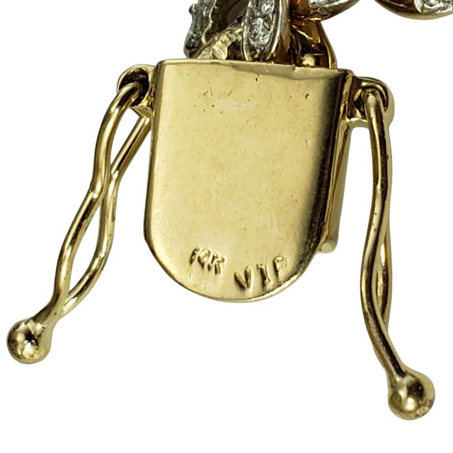 Metal Late 20th Century 14k Yellow Gold and Diamond Heavy Curb Link Bracelet For Sale - Image 7 of 9