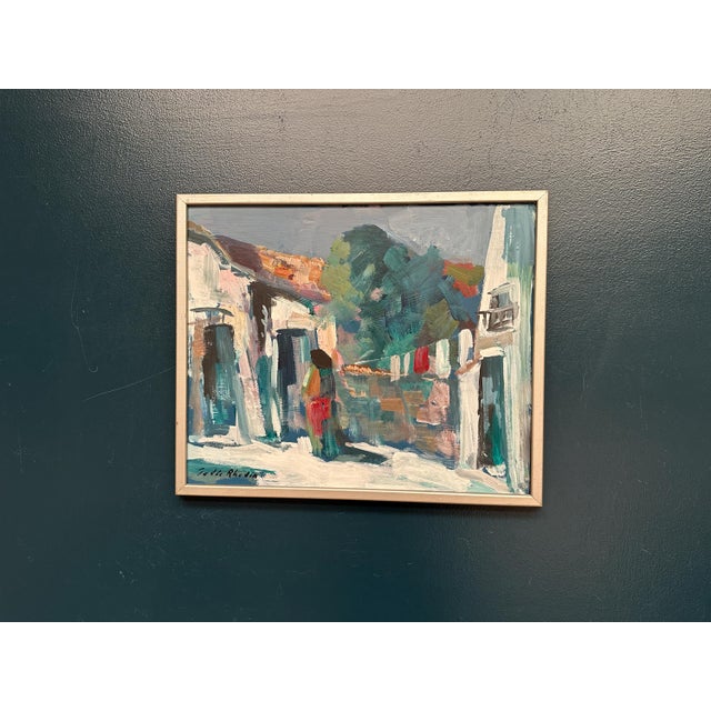 Tedde Rhodin, Spanish Houses, 1950s, Oil Painting on Panel, Framed For Sale - Image 16 of 17