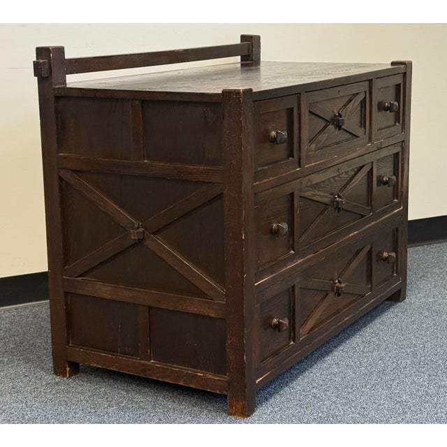 Early 20th Century Solid Oak Mission Style Chest For Sale - Image 9 of 10