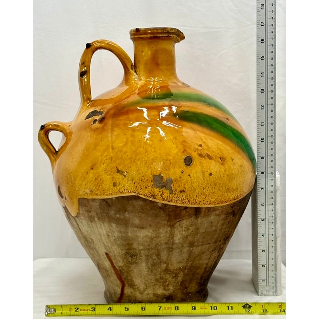 Outstanding Very Large Size Antique Country French Pottery Water Jug With Stunning Glaze - Approx 18 Inches Tall For Sale - Image 17 of 18