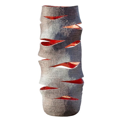 Sculptural High Lantern Vase by Donatas Zukauskas For Sale