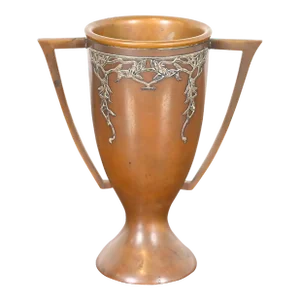 Heintz Arts & Crafts Sterling Silver on Bronze Amphora Vase