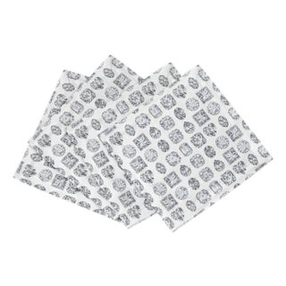 Bougie Diamonds Ice Cotton Sateen Cocktail Napkins, Set of 8 For Sale