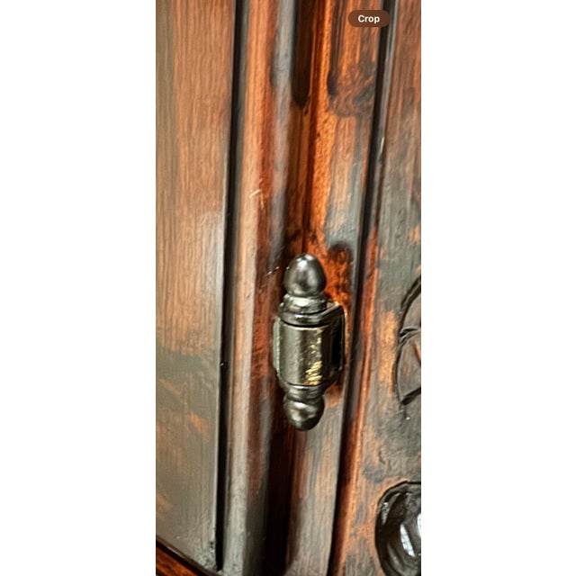 1950s Heavily Carved Spanish Style MCM Sideboard W/ All Keys For Sale - Image 12 of 12