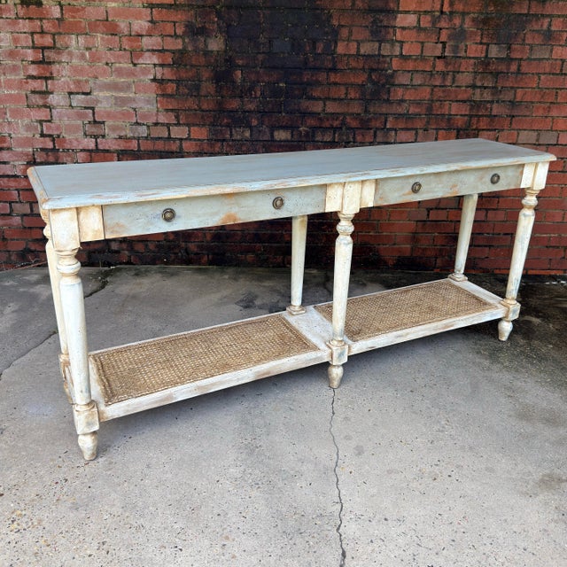 Gustavian (Swedish) Late 20th Century Swedish Gustavian Style Draper's Table — Newly Painted For Sale - Image 3 of 17