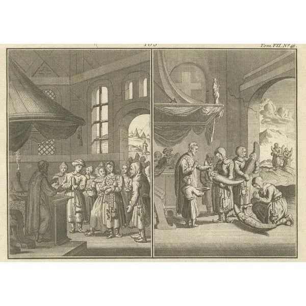 Gold Workshop of Picart, Marriage, Baptism, and Other Customs of the Sami People in Lapland, 1726, Print For Sale - Image 8 of 9