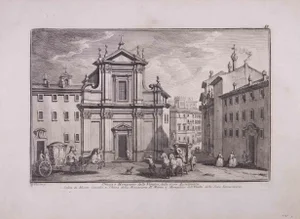 Giuseppe Vasi, Chiesa e Monastero delle Vergini, Etching, Late 18th-Century