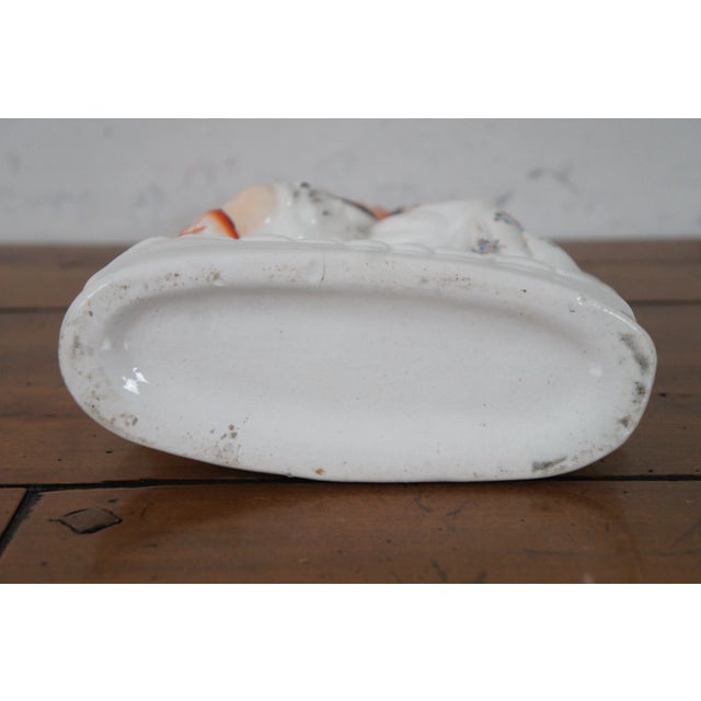 Antique Late 19th Century Staffordshire Porcelain Figurine Faux Clock Scottish Couple For Sale - Image 11 of 13