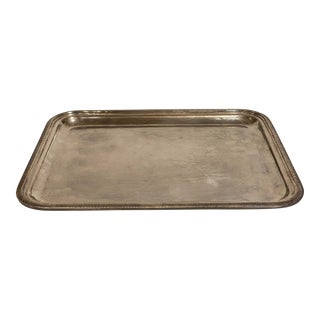 1960s Christofle Silverplate Rope Edge Tray For Sale