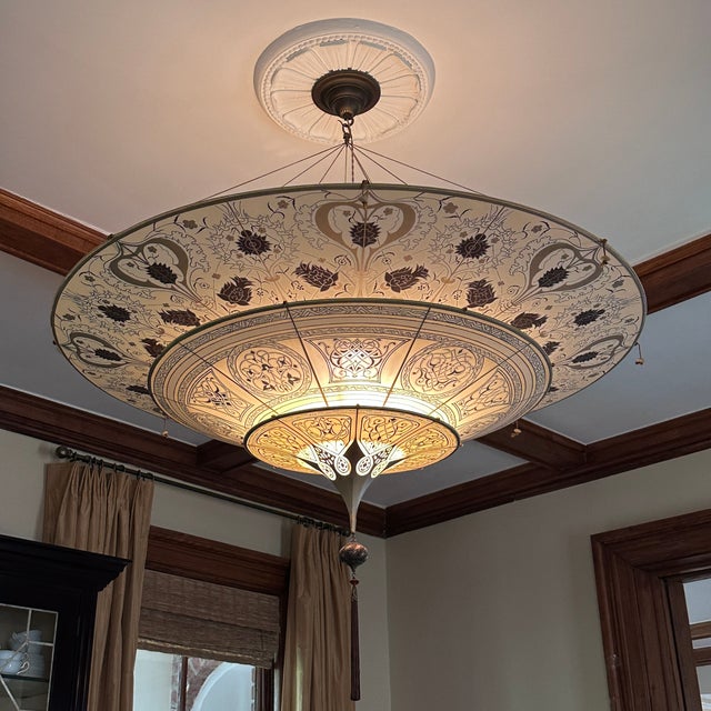 2010s Fortuny Silk Scheherazade 3 Tier Silk Lamp For Sale - Image 5 of 11