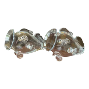 Vintage Pair of Italian Hand Blown Fish Bowls