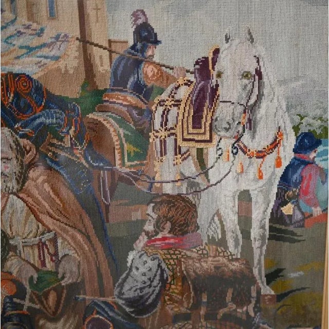 Amazing antique Scottish tapestry in gilt frame tat measures almost six feet wide - 180 CM The subject is based on the...