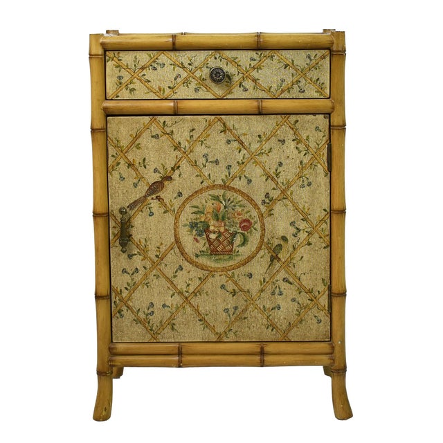 Faux Bamboo Bird Motif Cabinet For Sale In West Palm - Image 6 of 7