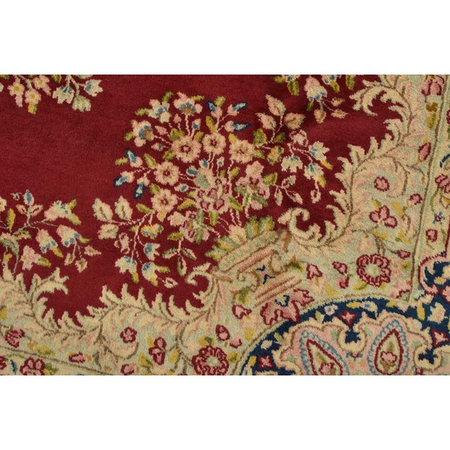Kerman Rug 7′ X 13’7” Red Wool Vintage Traditional Hand-Knotted Carpet For Sale - Image 4 of 14