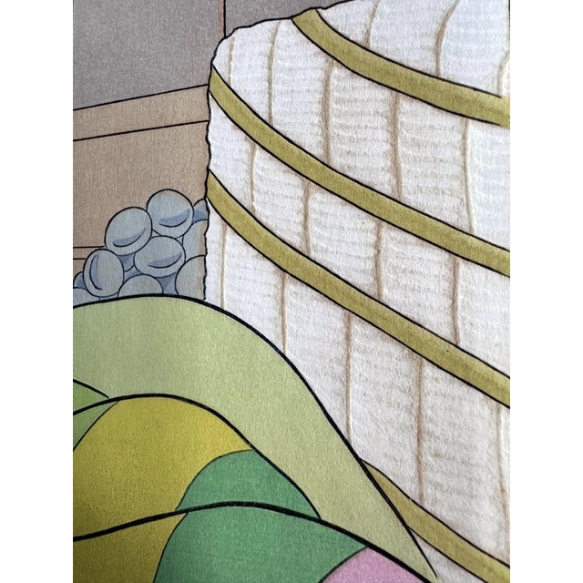 Mid 20th Century Pair Japanese Woodblock Prints La Mariee and Le Marie by Paul Jacoulet For Sale - Image 10 of 12