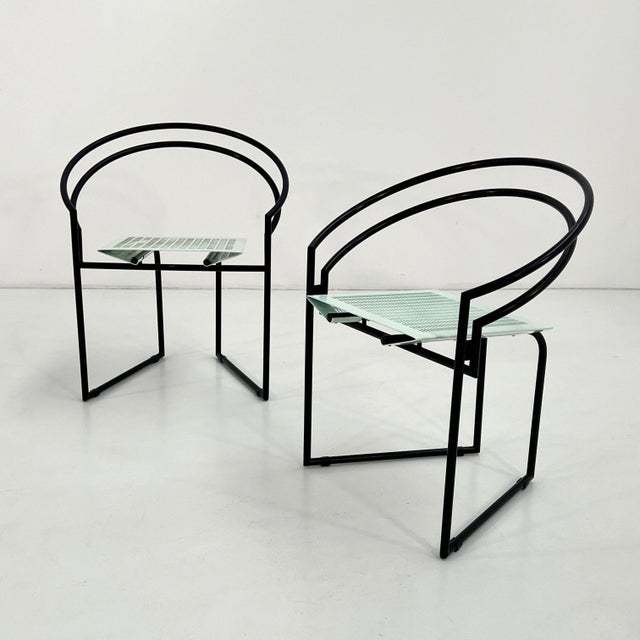 Metal Black & Mint La Tonda Chair by Mario Botta for Alias, 1980s For Sale - Image 7 of 12