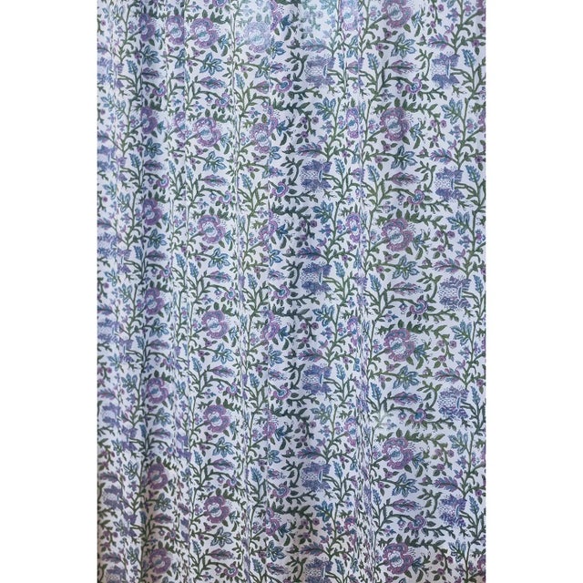 Aria 45" X 96" Lavender & Blue Curtain For Sale - Image 4 of 5