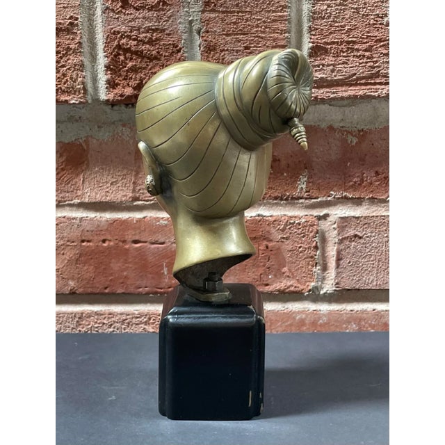 Vintage Brass Bust of a Laotian Woman For Sale In Chicago - Image 6 of 12