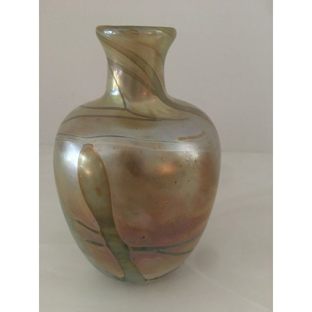 1970s 1970’s Christopher Ries Art Glass Vase For Sale - Image 5 of 10