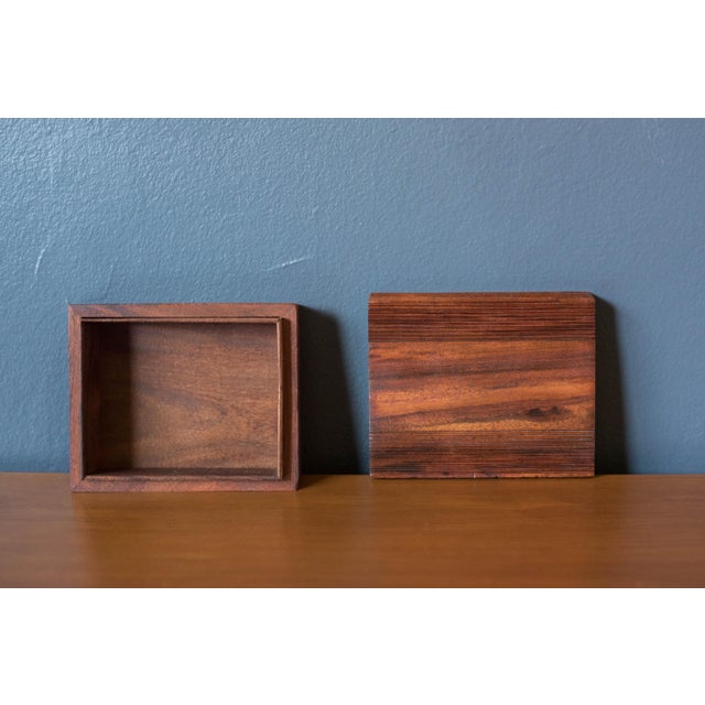 Wood Abstract Vintage Fluted Mahogany Studio Craft Jewelry Box Organizer For Sale - Image 7 of 14