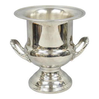 Vintage Victorian Silver Plated Trophy Cup Urn Bar Champagne Chiller Ice Bucket For Sale