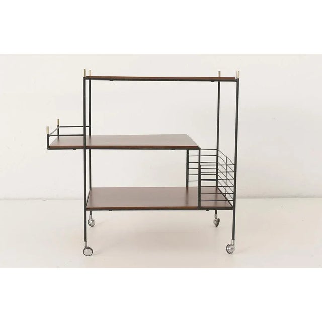 Italian Rosewood Bar Cart, 1960s For Sale - Image 6 of 13