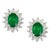 8 Carat Oval Shape Emerald and Diamond Post Back Earrings 14 Karat White Gold For Sale - Image 15 of 18