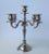 Vintage; Late 1970's, silver plate, 5-arm grande candelabrum, over copper. Each candle holder unscrews, in multiple layers...