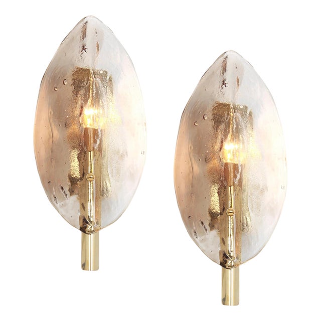 Murano Glasd Wall Lights attributed to Kalmar, Austria, 1970s, Set of 2 For Sale