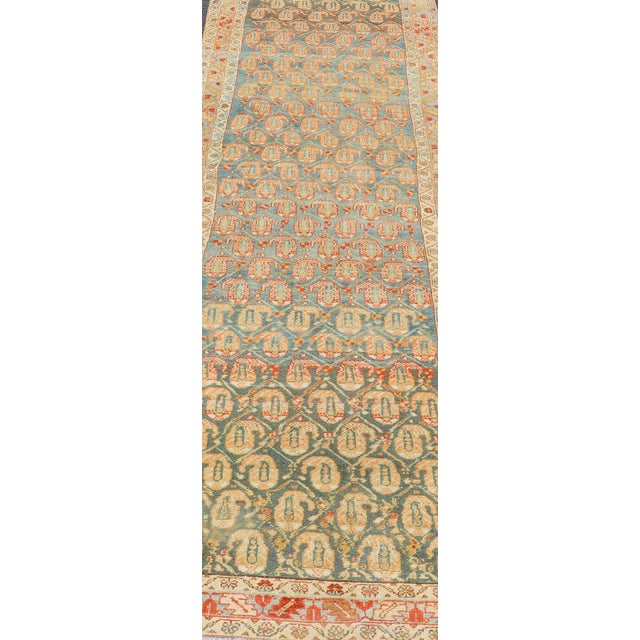 Early 20th Century Long Antique Hand-Knotted Persian Malayer Runner in Wool With All-Over Design For Sale - Image 5 of 12