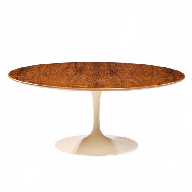 Eero Saarinen for Knoll Mid Century Rosewood Tulip Coffee Table This coffee table measures: 35.25 wide x 35.25 deep x 15...