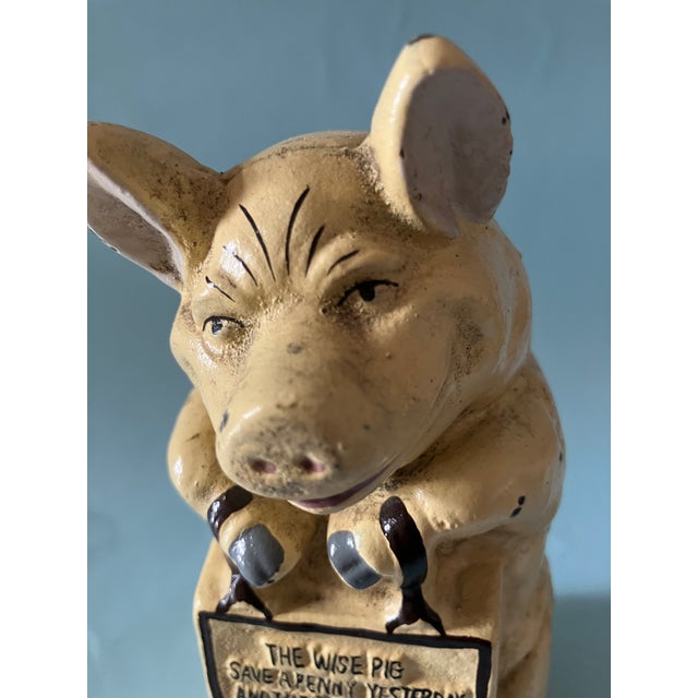 1900’s Pig "Thrifty" Cast Iron Money Bank For Sale - Image 4 of 9