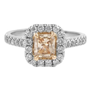 Alexander Beverly Hills 1.18ctt Fancy Intense Brown Diamond Ring 18k White Gold, Size 6 For Sale