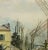 Evocative watercolor landscape painting of the Moulin de la Galette, a landmark windmill in the Montmartre neighborhood on...