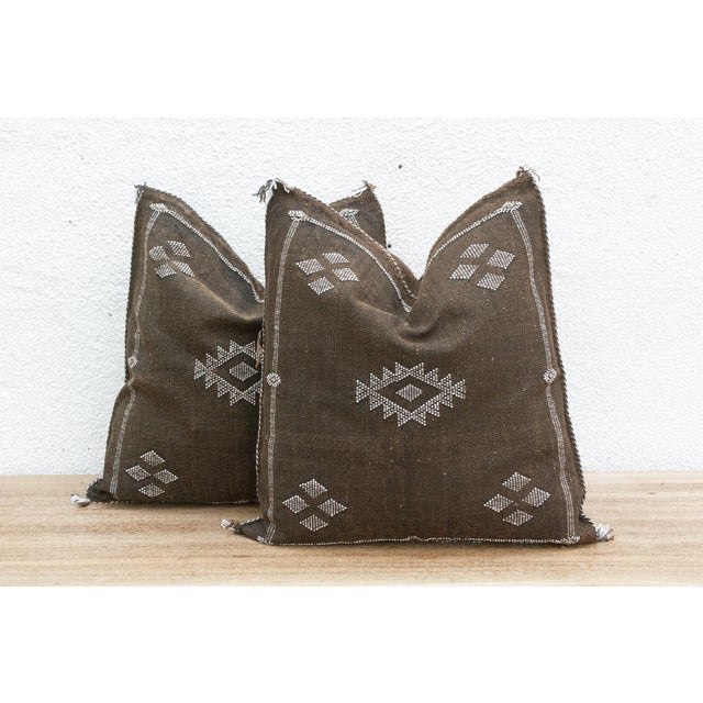 Tribal Pair of Oasis Dusk Large Silk Rug Pillows For Sale - Image 3 of 8