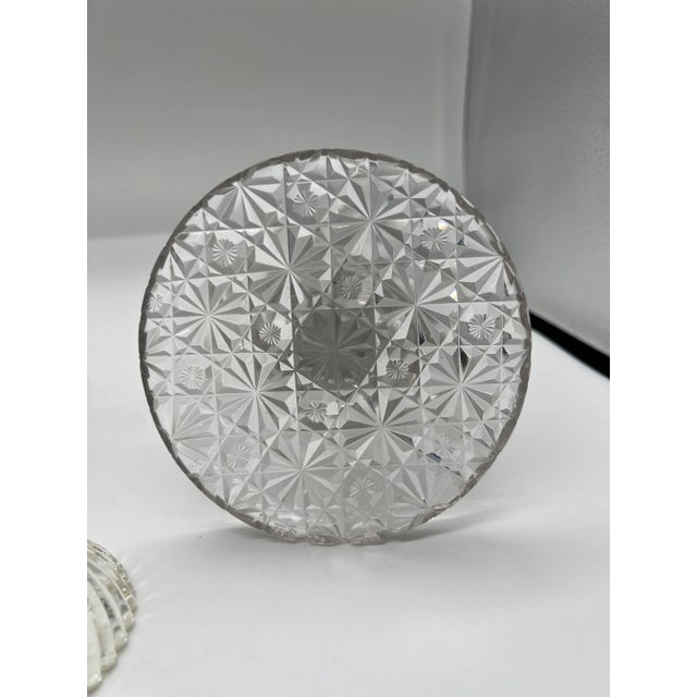 Pair, American Brilliant Period Cut Glass Russian & Swirl Pattern Candlesticks For Sale - Image 9 of 10