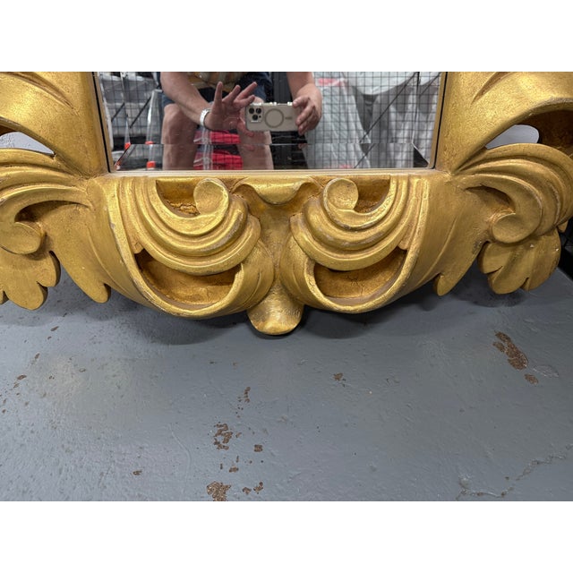 Late 20th Century Ornate Gold Leaf Carved Mirror For Sale - Image 16 of 16