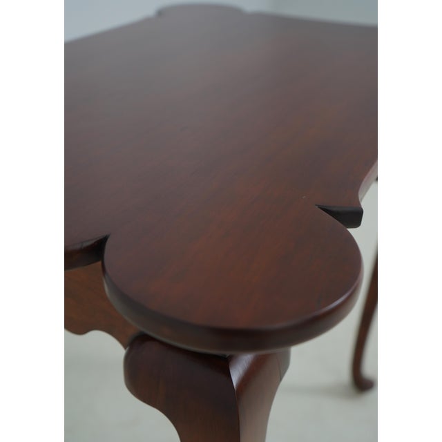 Harvard Bench Made Cherry Scallop Top Tea Table For Sale - Image 11 of 14